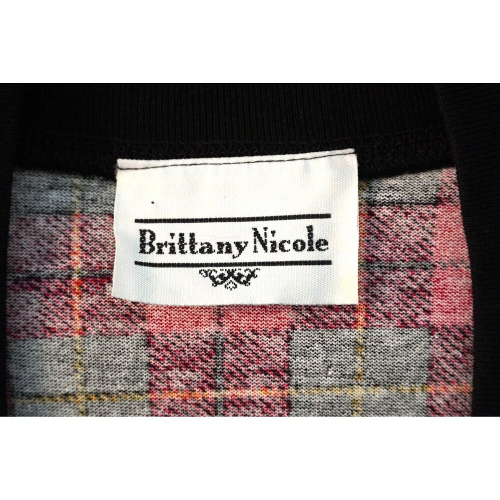 80s Brittany Nicole Plaid Power Cardie CC Gold Buttons Hip Vibe Chic Sz M Vinta - Picture 8 of 10